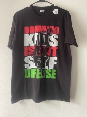 Black Kids Graphic Tee with Red, White & Green Text